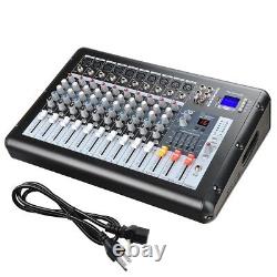 10 Channel Professional DJ Power Mixer Amplifier 16DSP LCD Recording USB Slot