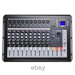 10 Channel Professional DJ Power Mixer Amplifier 16DSP LCD Recording USB Slot
