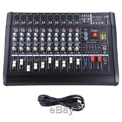 10 Channel Professional Powered Mixer Power Mixing Amplifier Amp 16DSP 48V