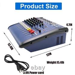 1000w Pro 6 Channel Mixer withPower Amplifier withBluetooth Sound Package Powertable