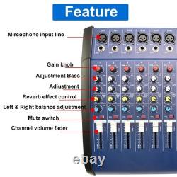 1000w Pro 6 Channel Mixer withPower Amplifier withBluetooth Sound Package Powertable