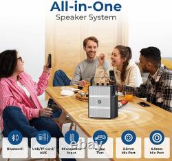 100W Powerful Voice Amplifier with 2 Wireless Microphones, Big Pro Sound Portabl