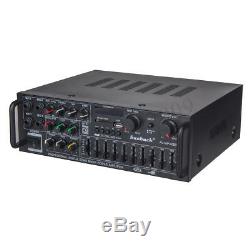 110V 2 Channel 2000 Watts Pro bluetooth Power Amplifier AMP Stereo Audio USB SD