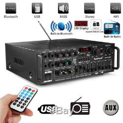 110V 2000 Watts 2 Channel Pro bluetooth Power Amplifier AMP Stereo Audio USB SD
