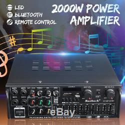 110V 2000W EQ Pro 326BT bluetooth Power Amplifier Home Stereo 2Ch AMP FM SD USB
