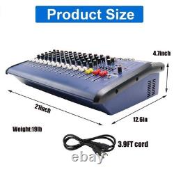 12 Channel 2000W Professional Powered Mixer Power Mixing Amplifier Amp 16DSP USB