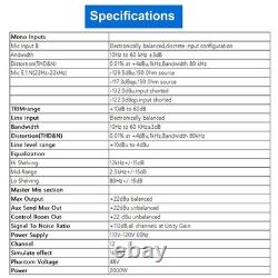 12 Channel 2000W Professional Powered Mixer Power Mixing Amplifier Amp 16DSP USB