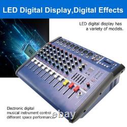 1500W Pro 8 Channel Mixer withPower Amplifier withBluetooth Sound Package Powertable