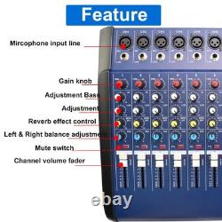 1500W Pro 8 Channel Mixer withPower Amplifier withBluetooth Sound Package Powertable