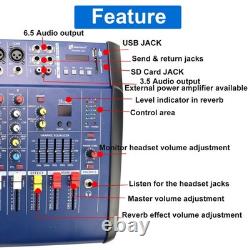 1500W Pro 8 Channel Mixer withPower Amplifier withBluetooth Sound Package Powertable