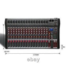 16 Channel Professional DJ Powered Mixer Power Mixing Amplifier USB Slot 16DSP