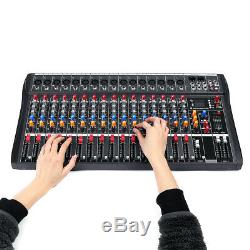 16 Channel Professional Powered Mixer power mixing Amplifier Amp SK16 + US Plug