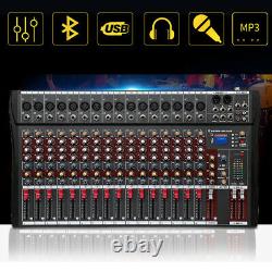 16 Channel Professional bluetooth Live Studio Audio Mixer power mixing Amplifier