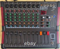 16 DSP Echo Power Mixer Professional Mixing Amplifier 8 CH with USB Slot TRS