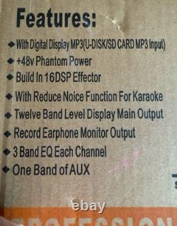 16 DSP Echo Power Mixer Professional Mixing Amplifier 8 CH with USB Slot TRS