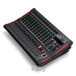 16DSP Power Mixer Professional Mixing Amplifier 12 CH with USB Slot TRS Bluetooth