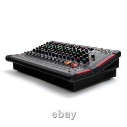 16DSP Power Mixer Professional Mixing Amplifier 12 CH with USB Slot TRS Bluetooth