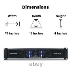 2 Channel Power Amplifier Distortion Free and Clear Sound Professional 2U C