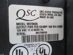 2-RU Rack Mount QSC MX1500A MX-1500A Professional Power Amplifier 400 WPC #31