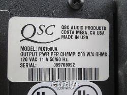 2-RU Rack Mount QSC MX1500A MX-1500a Professional Power Amplifier 400 WPC #1103