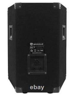 2 Rockville RSG10 10 PA Speakers+Technical Pro AX1200 1200w Power DJ Amplifier