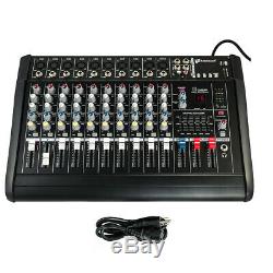 2000W 10 Channel Professional Powered Mixer power mixing Amplifier Amp 16DSP 48V