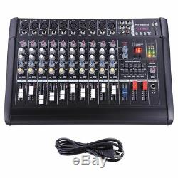 2000Watts 10 Channel Professional Powered Mixer Power Mixing Amplifier Amp