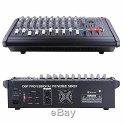 2000Watts 10 Channel Professional Powered Mixer Power Mixing Amplifier Amp