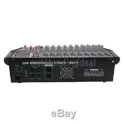 2000Watts 10 Channel Professional Powered Mixer Power Mixing Amplifier Amp os12