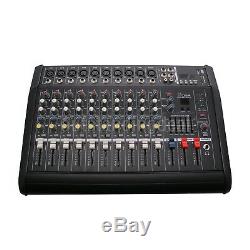 2000Watts 10 Channel Professional Powered Mixer Power Mixing Amplifier Amp os12