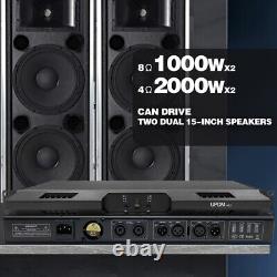 2Channel Professional Power Amplifier 2000W2 1U Amps Max Subwoofer Amplifier