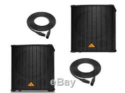 2X Behringer B1200D-PRO Powered Active Subwoofer 500W Amplified + Cables (NEW)