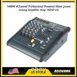 4 Channel Professional Powered Mixer Power Mixing Amplifier WithUSB Slot Amp 16DSP