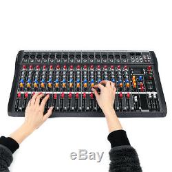 4000 Watts 16Channel Professional Powered DJ Mixer Power Mixing Amplifier Amp US