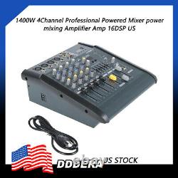 4CH Pro Powered Audio Mixer Analog Mixing Amplifier Amp 16DSP withUSB Slot 180W