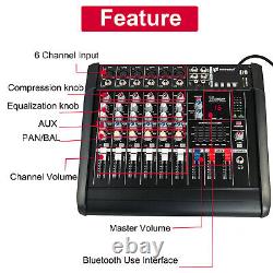 6 Channel Pro Power Amplifier Mixer 2000w withBluetooth Sound Package Powertable