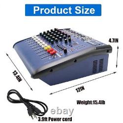 6 Channel Professional Powered Mixer Power Mixing Amplifier Amp 16DSP USB 1000W