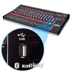 8/12/16 Channel Live Studio Professional Audio Mixer Power Mixing Amplifier US