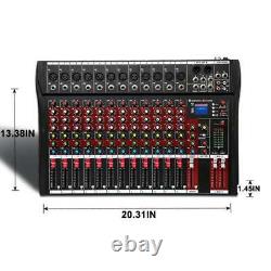 8/12/16 Channel Live Studio Professional Audio Mixer Power Mixing Amplifier US