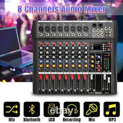 8 12 Channel Professional Powered Mixer Power Mixing Amplifier Amp USB Bluetooth