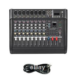 8 Channel 16DSP Professional Powered Mixer power mixing Amplifier USB