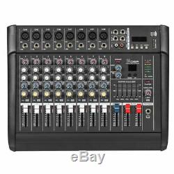 8 Channel 16DSP Professional Powered Mixer power mixing Amplifier USB