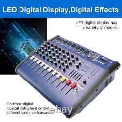 8 Channel Professional Powered Mixer Power Mixing Amplifier Amp 16DSP USB 1500W