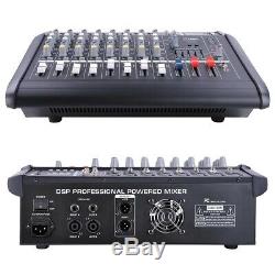8 Channel Professional Powered Mixer Power Mixing Amplifier WithUSB Slot Amp 16DSP