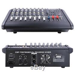 8 Channel Professional Powered Mixer power mixing Amplifier Amp 16DSP