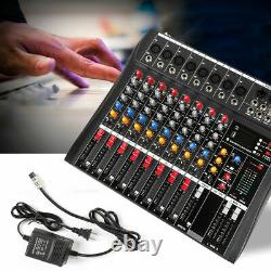 8 Channel Professional bluetooth Live Studio Audio Mixer power mixing Amplifier