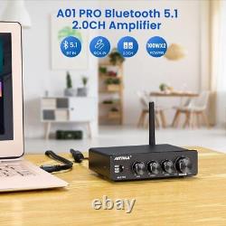 A01 Pro 100w X 2 Power Amplifier Bluetooth 5.1 Class D Amp Tpa3116 2.0/2.1 Chann