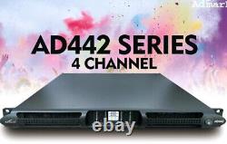 Admark AD442 Pro Power Amplifier One Space Rack-Mountable 4200W x 4 @ 8-Ohm AMP