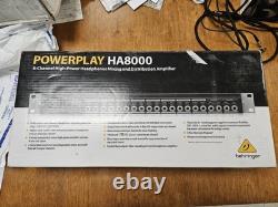 Behringer Powerplay HA8000 8-Channel High-Power Headphones Amplifier Used