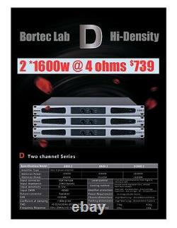 Bortec Lab 3200 Watt Stereo 1u Hi Density Professional Power Amplifier